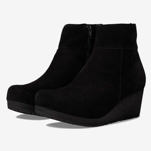 Papillio by Birkenstock | Women’s Ebba Wedge Booties Black Suede Size 6 NWOB